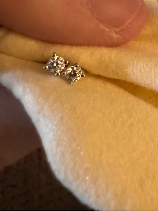 Caitlyn Minimalist Jewelry - Double Square Clear Stone Stud Earrings with Long Wear Flat Back